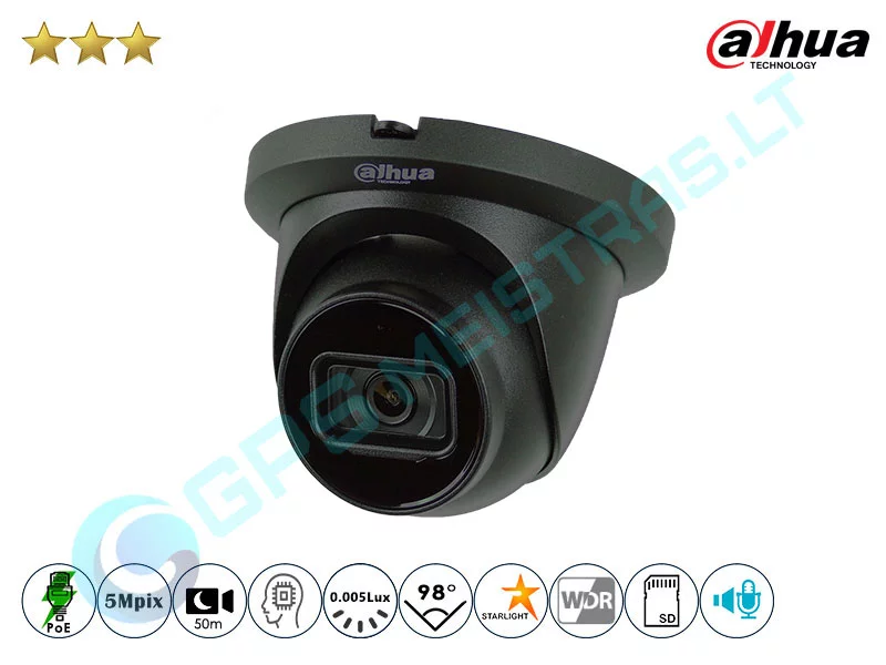 Dahua Kupolinė IP Kamera Juodos Spalvos 3541D