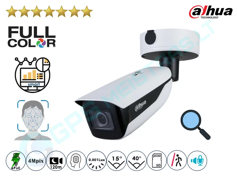 Dahua Cilindrinė IP Kamera 4Mpix Raiška, Zoom 4x, 7442Z4FR