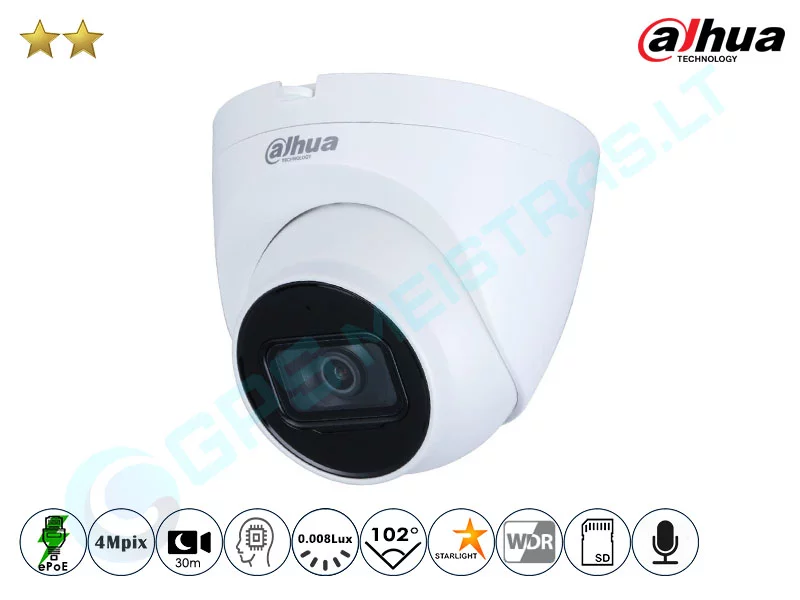 Dahua Kupolinė IP Kamera 4Mpix Raiška, 2431D