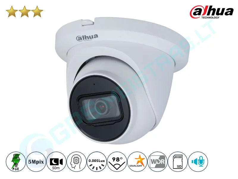Dahua Kupolinė IP Kamera 5Mpix Raiška 3541D