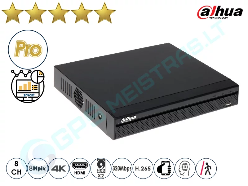 Dahua IP NVR įrašymo įrenginys 5208 4K