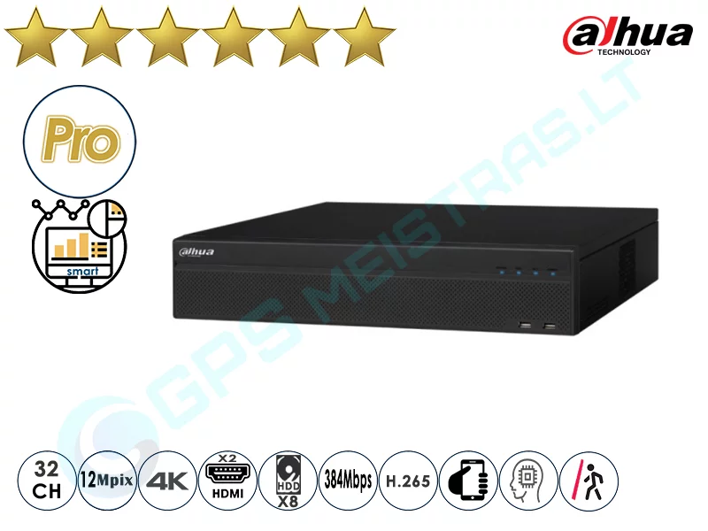 Dahua IP NVR įrašymo įrenginys 608 32 4K