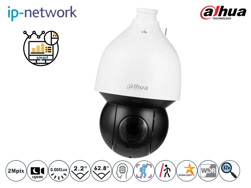 Dahua Valdoma IP Kamera, 2Mpix Raiška, Zoom 32x, Lite AI, 5A232X