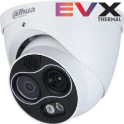 Dahua DHI-TPC-DF1241-B7F8-S2 Lite-Series Hybrid Thermal Turret IP Security Camera With 7mm Thermal Lens, 8mm Visible-Light Lens, White