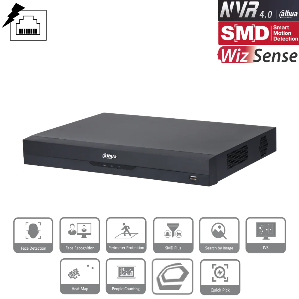 Dahua NVR4216-16P-EI Netzwerkvideorekorder NVR 16-Kanal PoE - Image 3