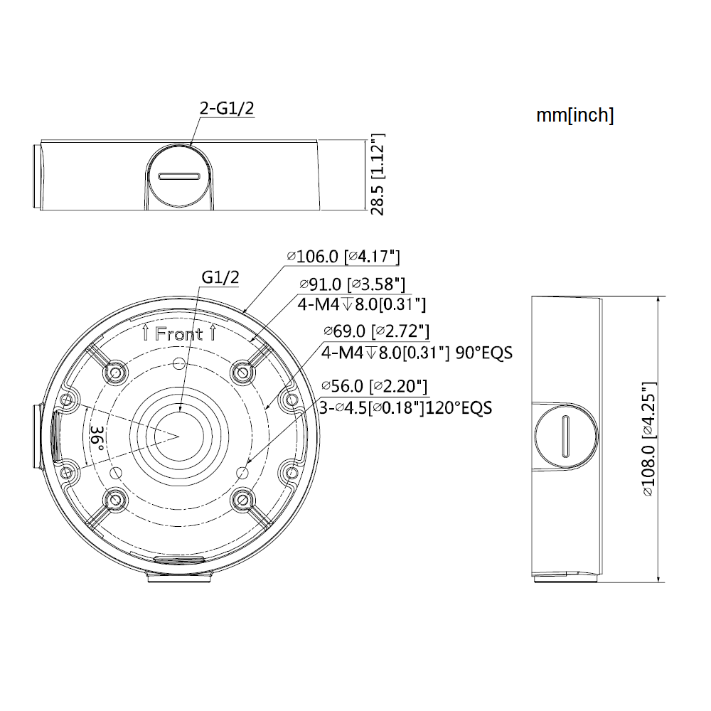 Dahua PFA139-B Anschlussdose, Schwarz - Image 2